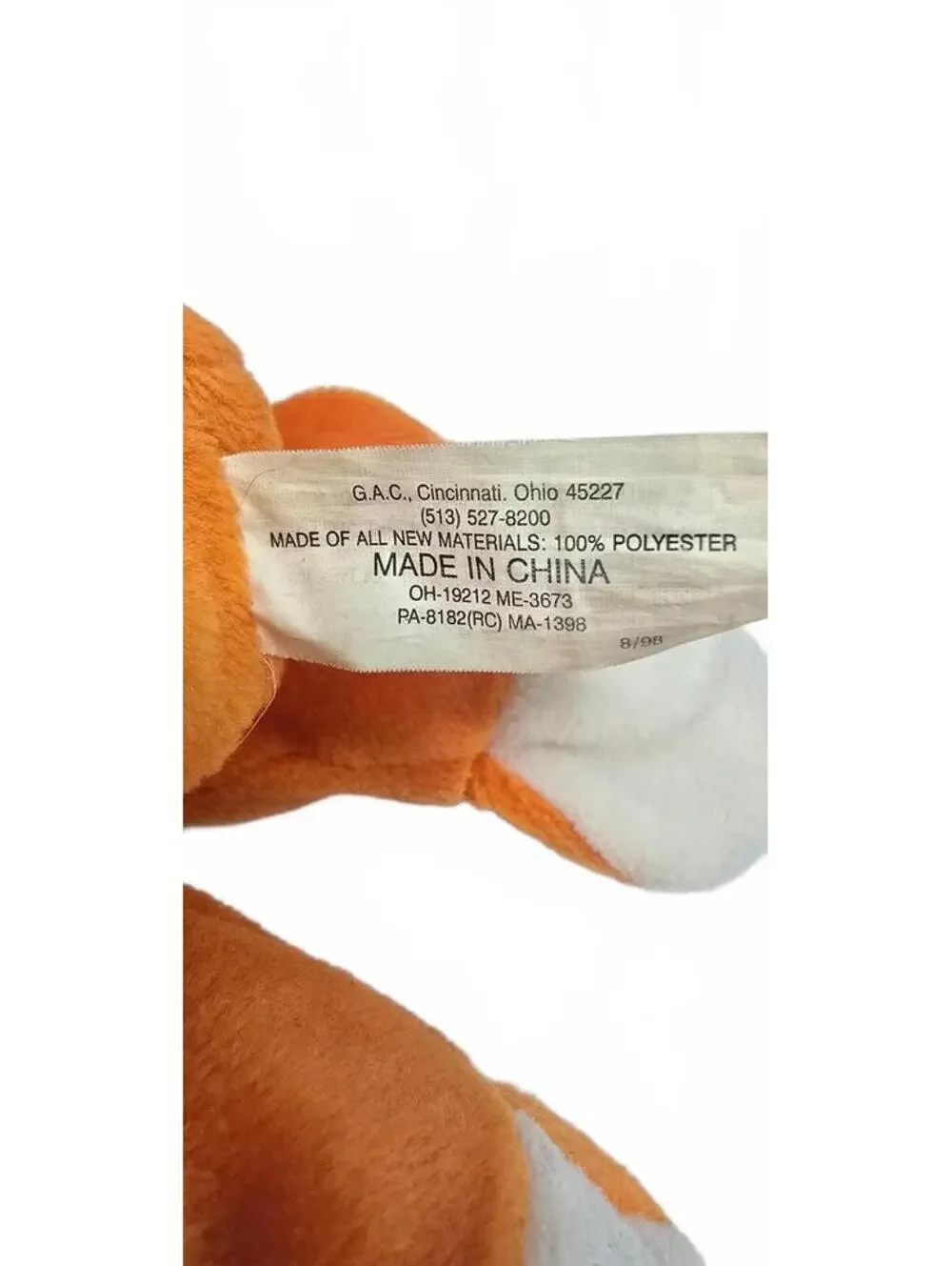 G.A.C. Plush Bunny Costume Bear - Orange and White Soft Toy